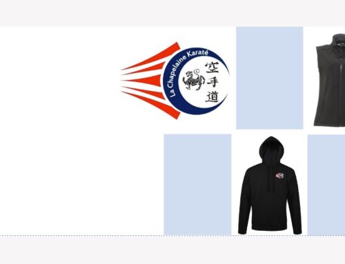 Vente de vêtements floqués du logo de La Chapelaine Karaté