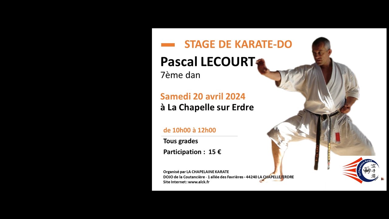 La Chapelaine aura le plaisir d’accueillir à nouveau Pascal Lecourt le 20 avril prochain dans son dojo. Venez nombreux.ses rencontrer ce karatéka aguerri !